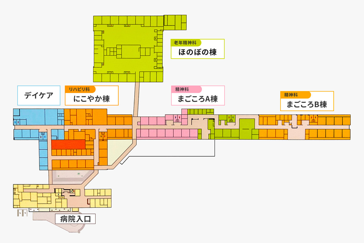 川崎こころ病院 病棟マップ